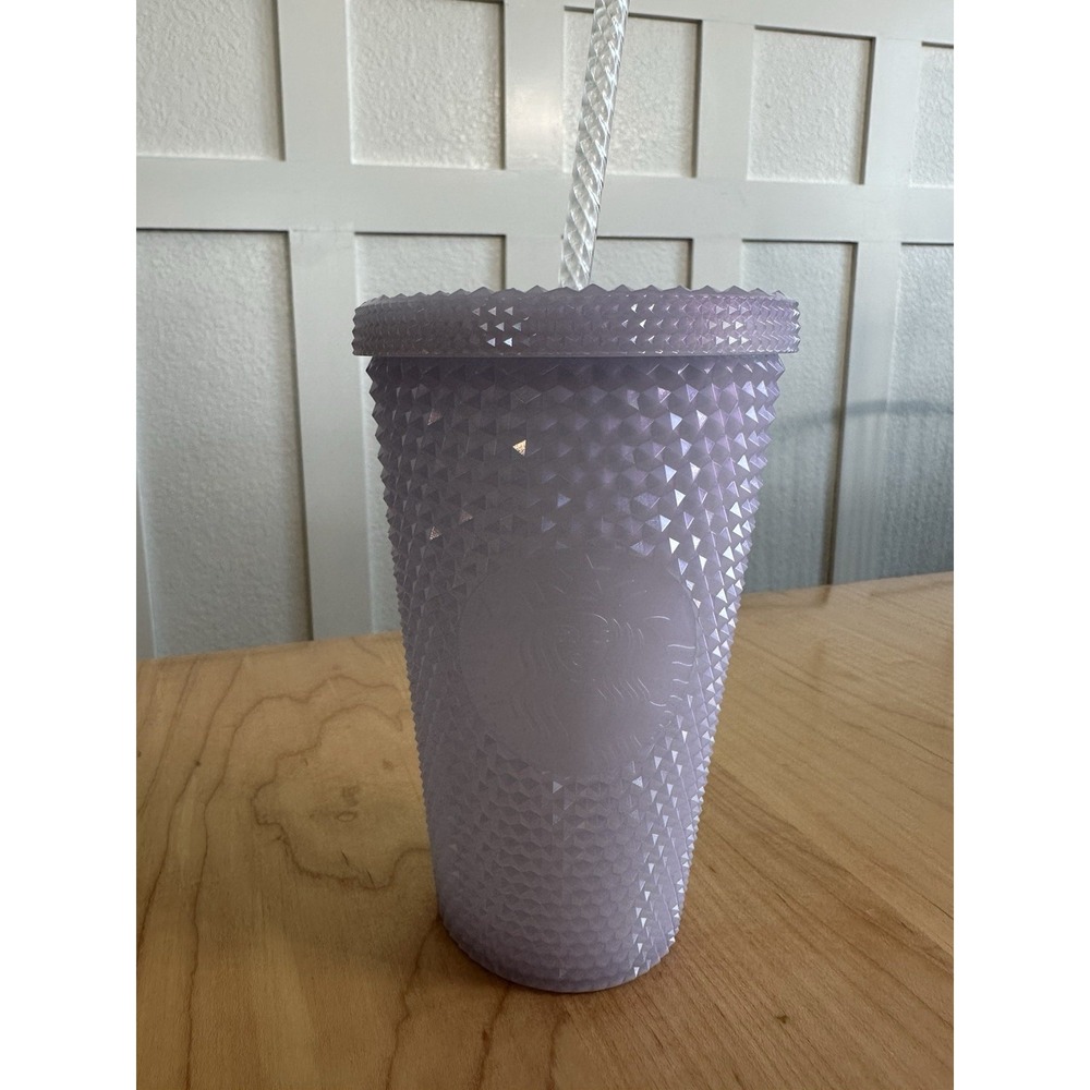 Starbucks 2021 Studded Winter Holiday Icy White Lilac Cup Grande Tumbler 16oz